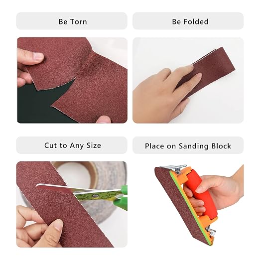 150 Grit Sandpaper Roll, 3 Inch x 49 Feet Emery Cloth Roll Aluminum Oxide - Image 6
