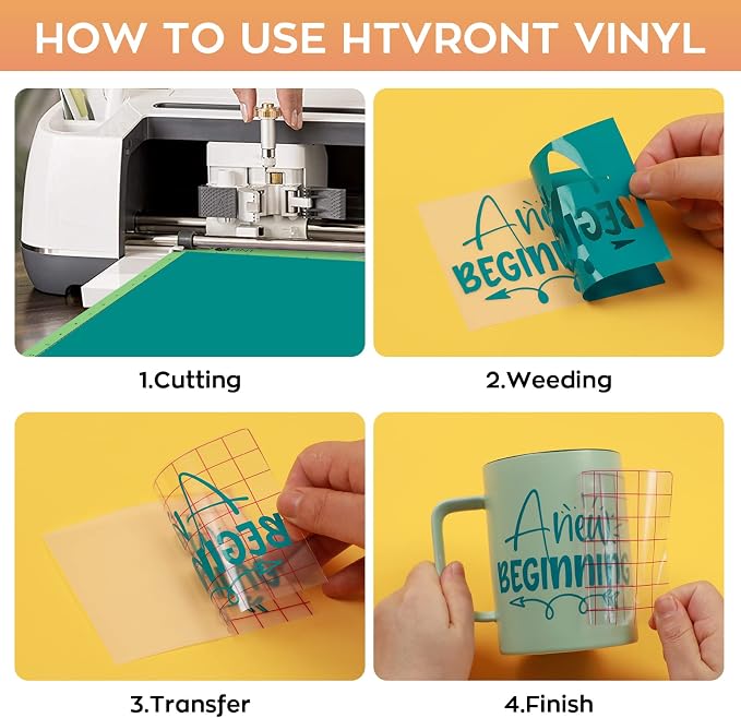 HTVRONT 70 Pack Vinyl for Cutting Machine, 57 Sheets 12" X 12" Permanent - Image 4