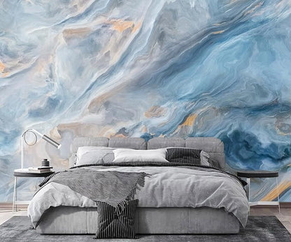 AFZEVEB-Abstract Blue Marble Wallpaper Wall murals by all