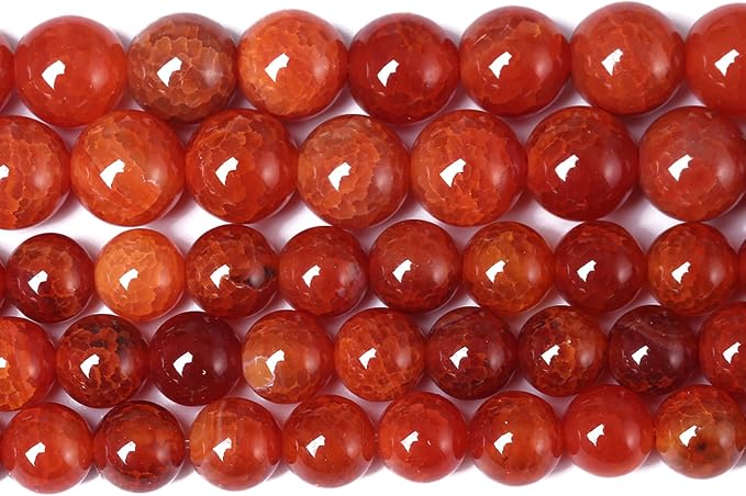 8mm 45pcs Natural Red Dragon Vein Agate Stone Beads by NaturalStoneBeads
