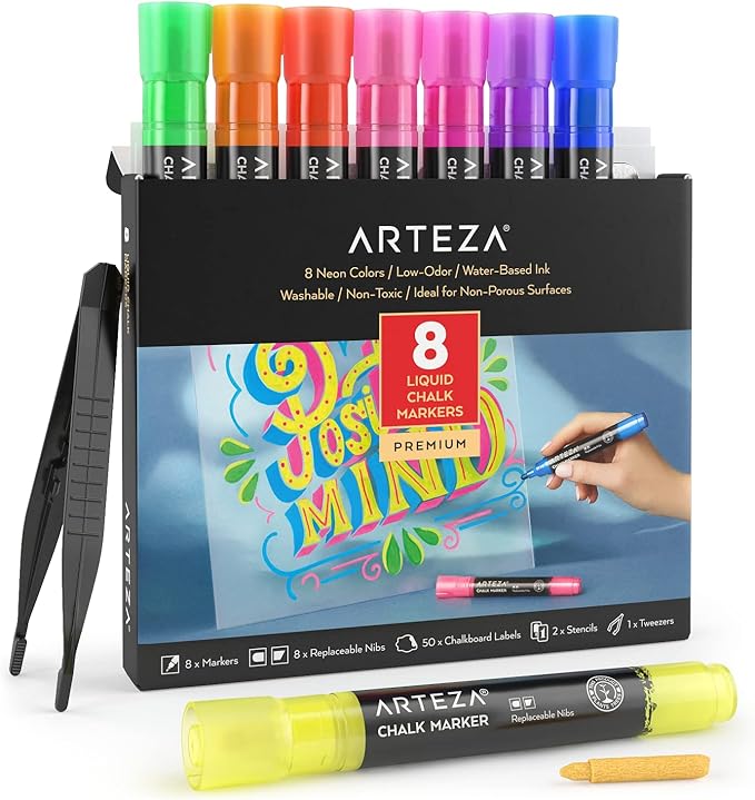 ARTEZA Liquid Chalk Markers, Erasable & Washable by ARTEZA
