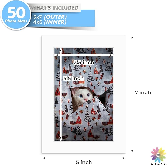Mat Board Center, 5x7 for 4x6 White Mats - Image 3