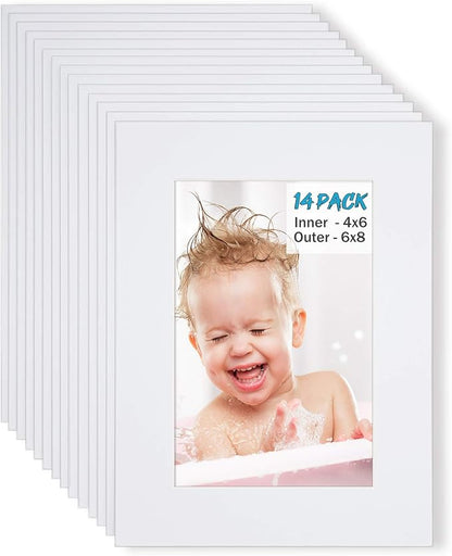 Egofine 6x8 White Picture Mats, Frame Mattes by Egofine