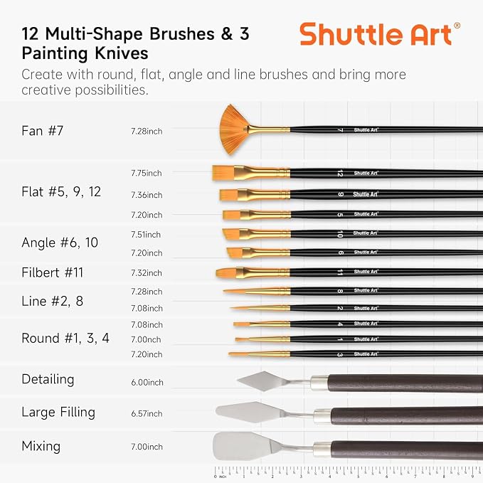 Shuttle Art 54 Pack Acrylic Paint Set, Acrylic Painting Set - Image 7