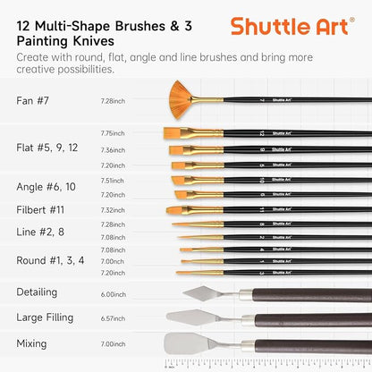 Shuttle Art 54 Pack Acrylic Paint Set, Acrylic Painting Set - Image 7