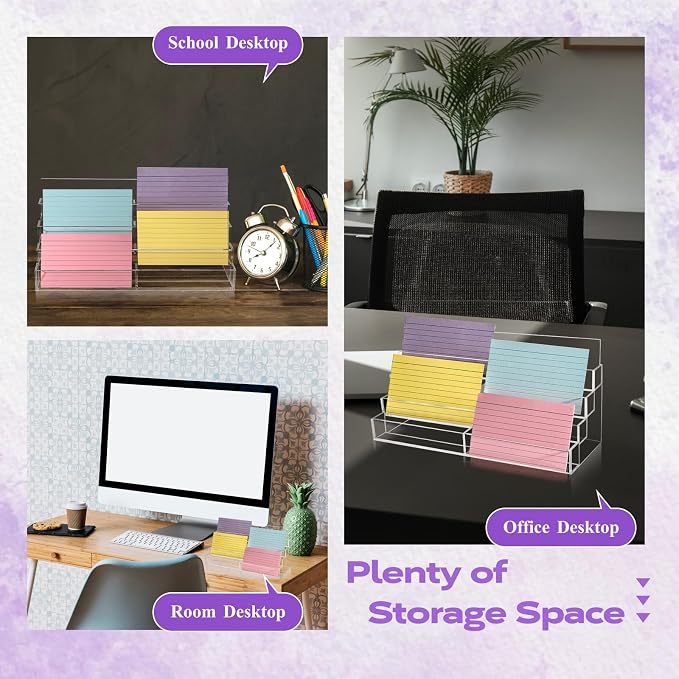 4 Tier Index Card Display Stand 3x5 Acrylic Card Holder - Image 4