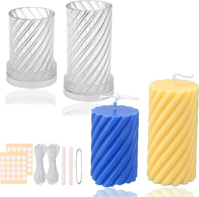 MILIVIXAY 2PCS Spiral Shape Candle Molds by MILIVIXAY