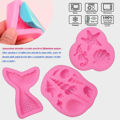 SAKOLLA Mermaid Theme Silicone Fondant Mold - Image 4