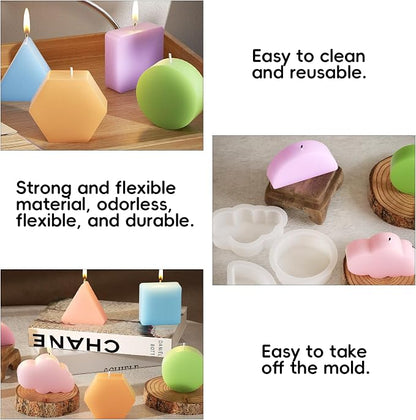 6 Pack Candle Molds for Candle Making, Moldes para Velas, Geometric Figure - Image 3