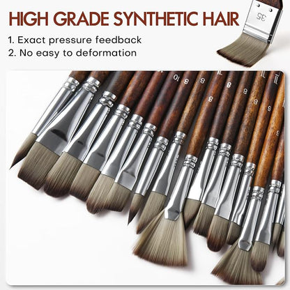 25pcs Paint Brush Set, Fuumuui Acrylic Paint Brushes, Professional Artist Series - Image 2