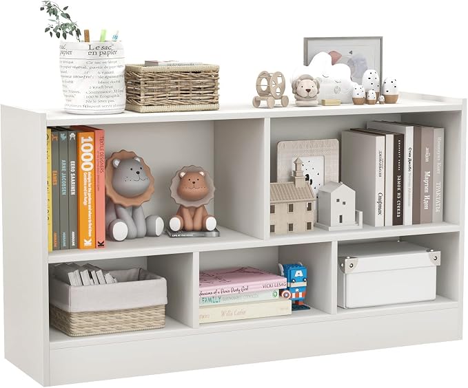 Toy Storage Organizer, 2-Tier Kids Bookshelf, 5 Cube Kids' Bookcases, Cabinets by IFANNY