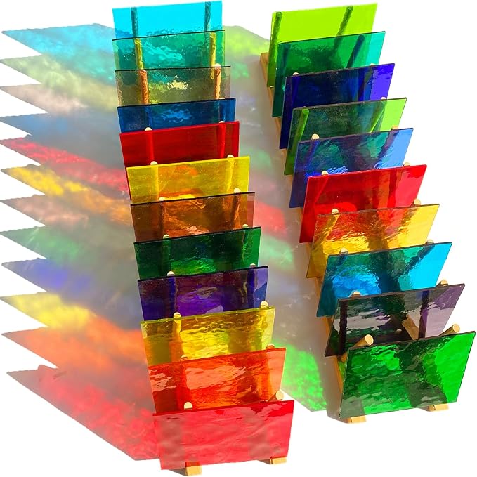 24 Sheets Rainbow Transparent Stained Glass Sheet Value Pack, 6 X 4 inches - Image 4