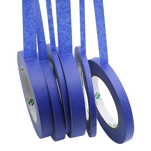 BOMEI PACK 6Pack Blue Painters Masking Tape, 1/4” 1/2” 3/4” X 60yds Multi Size - Image 6