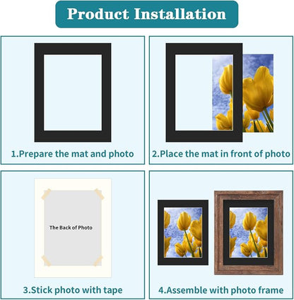 ZBEIVAN 11x14 Black Picture Mats - Image 4