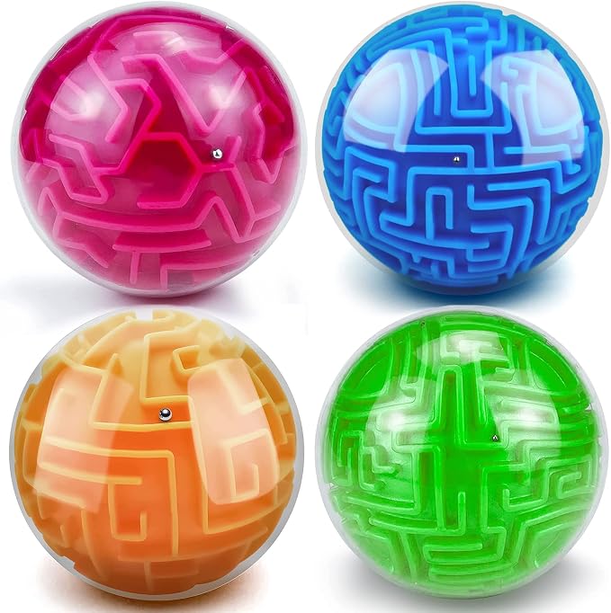 YongnKids 4 Pack 3D Puzzle Maze Ball Toys| Brain Teaser Puzzles Maze Game by YongnKids