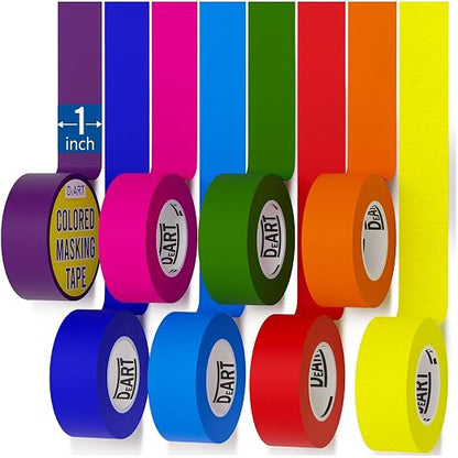 8X Colored Masking Tape, 33 Ft x 1 inch Colored Painters Tape - Image 2