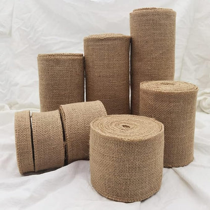 INSPIRELLE 6" Natural Burlap Fabric Roll 10 Yards Jute Ribbon - Image 5