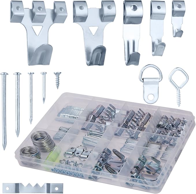 303-Piece Picture Hanging Assortment, Heavy Duty Hooks, and Metal Wall Hooks - Image 2