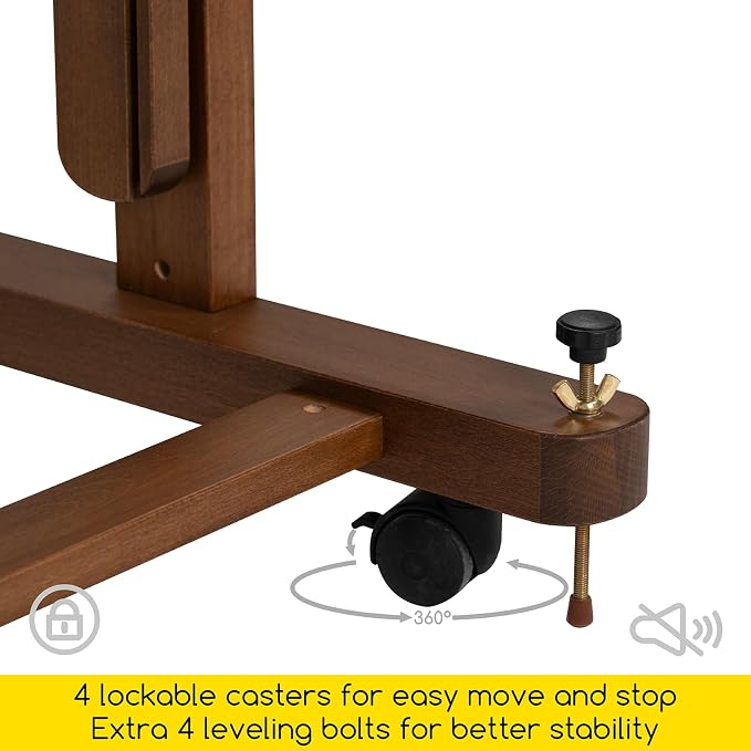MEEDEN Enlarged Heavy-Duty H-Frame Easel: Artist Solid Beech Wooden Studio Easel - Image 6