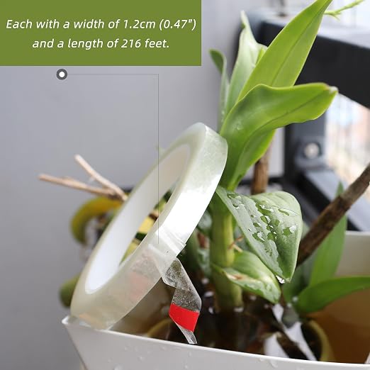 2 PCS Clear Floral Tape, 1/2" Flower Stem Wrap Tapes, Waterproof Florist Tape - Image 2