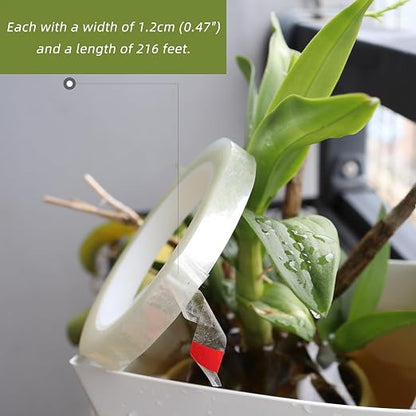 2 PCS Clear Floral Tape, 1/2" Flower Stem Wrap Tapes, Waterproof Florist Tape - Image 2