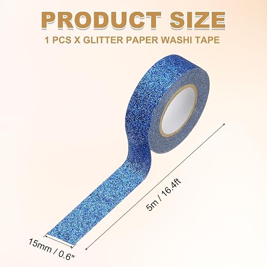 PATIKIL 1 Roll Glitter Paper Washi Tape, Washi Decorative Tape - Image 2