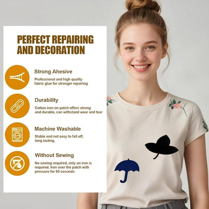 MOONSJONES Iron on Patches for Clothes Fabric Repair - Image 2