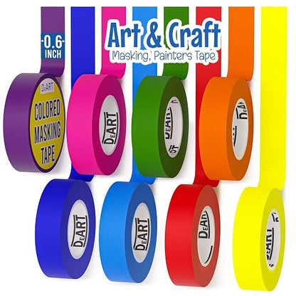Colored Masking Tape, 264 Ft x 0.6 inch MIni Color Painters Tape by Unknown