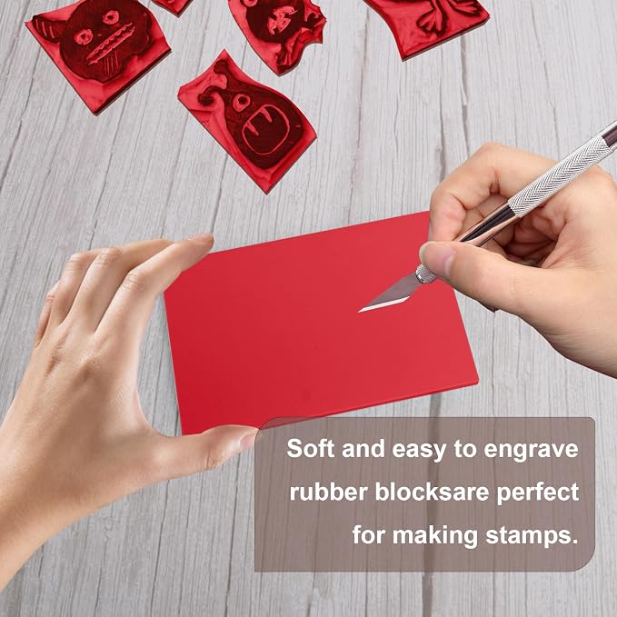 25 Pcs 4"x6" Rubber Carving Blocks, Linoleum Blocks, Stamp Carving Blocks - Image 4