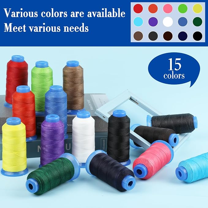 0.55mm Beading Threads, 490 Yards Round Waxed Threads Polyester Cord Waxed - Image 5