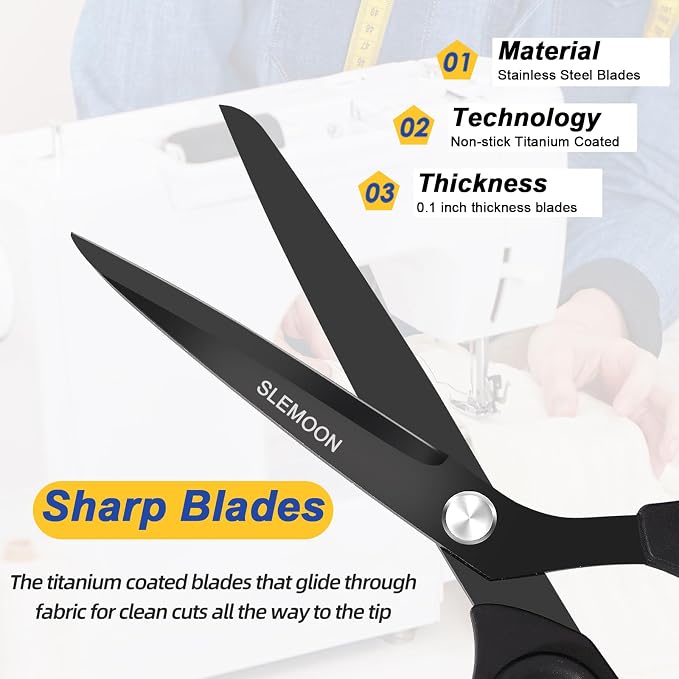 8.5 Inch Tailor Scissors All Purpose, Heavy Duty Premium Stainless Steel - Image 4