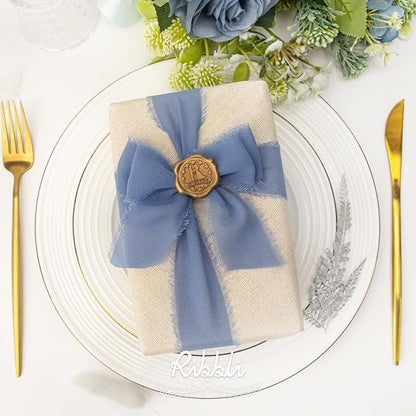 Ribbli Chiffon Ribbon 1.5 inch x 30 Yard Handmade Silk Ribbon, Light Blue/Baby - Image 3