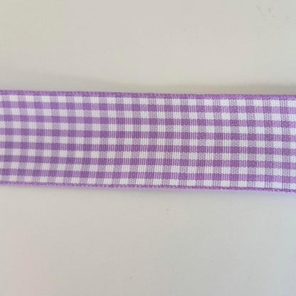 Purple and White Woven Edge Plaid Ribbon 100% Polyester Gingham Ribbon 25 Yards - Image 9