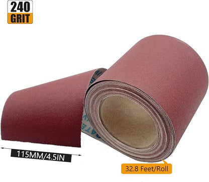 240 Grit Emery Cloth Roll, 4.5 Inch Wide 32.8 Ft Long Abrasive Sandpaper Rolls - Image 2