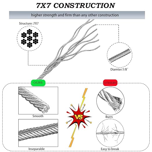 1/8" Wire Rope | 165FT Stainless Steel Cable - Image 3