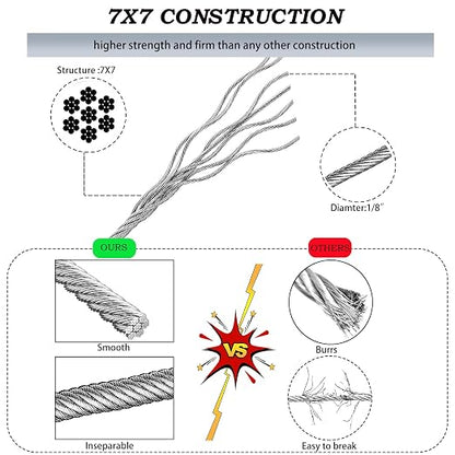 1/8" Wire Rope | 165FT Stainless Steel Cable - Image 3