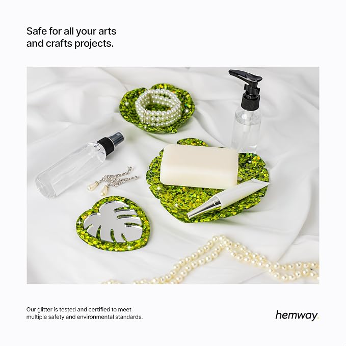 Hemway Glitter for Resin 100g Lime Green Holographic Metallic Crystals for - Image 5