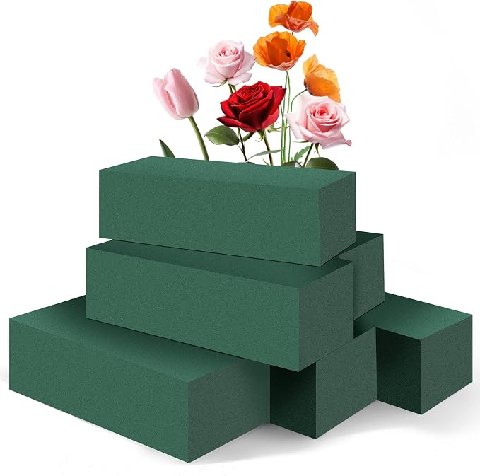 6Pcs Floral Foam Blocks for Fresh and Artificial Flower Arrangements, Flower by PimoysLivingNecessities