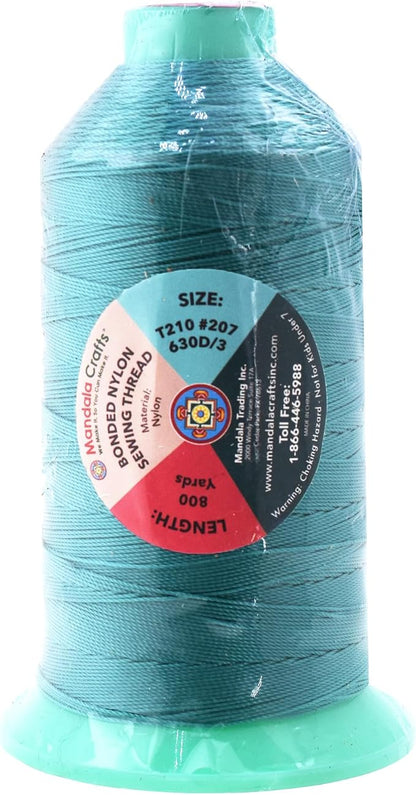 Mandala Crafts Bonded Nylon Thread Turquoise Heavy Duty Sewing Threads - Image 3