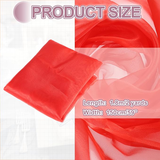 MECCANIXITY Iridescent Sheer Organza Fabric, 2 Yards x 59 Inches Solid - Image 2