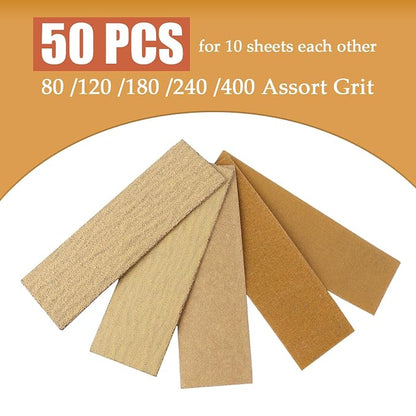 Mini Sander Kit of Detail Hand Sanding Tools and 50 PCS 80/120/180/240/400 Grit - Image 3