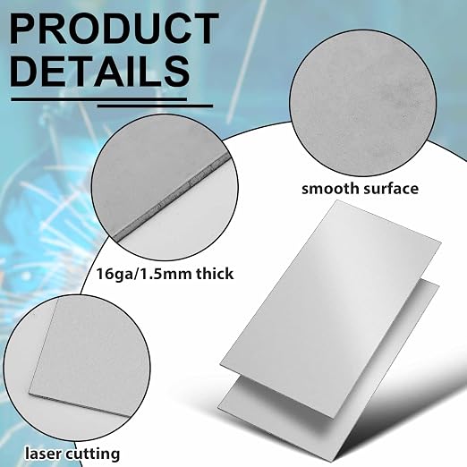 4 Pcs 16 Gauge 12 x 6 Inch Metal Steel Sheet Steel Plate Mild Carbon Cold - Image 3