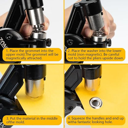 Heavy Duty Grommet Tool Kit of 1/2" 5/16" and 3/8" - Image 5