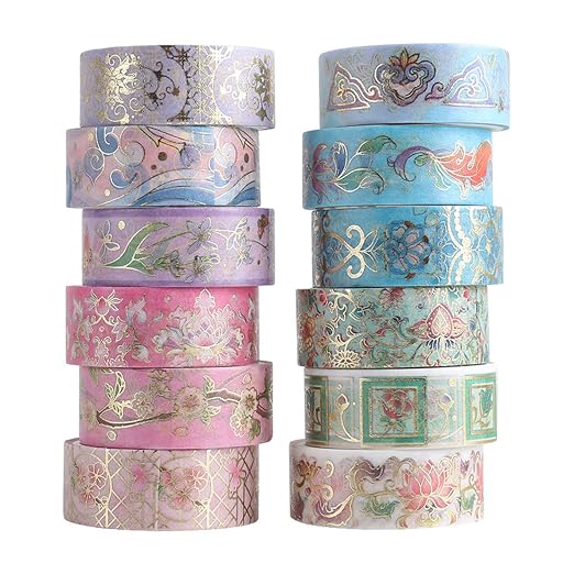 12 Rolls Floral Washi Tape Set, Botanical Washi Tape - Image 6