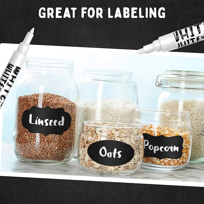 Chalkola 6 White Chalk Markers for Blackboard, Chalkboard Signs, Car Window - Image 4