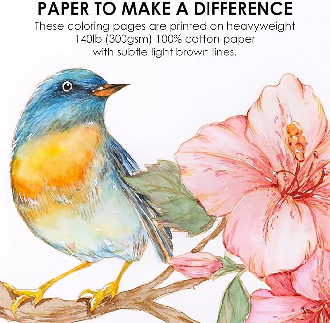 Grabie Watercolor Coloring Book, 15 Sheets Art Pad A5, Cotton Watercolor Book - Image 4