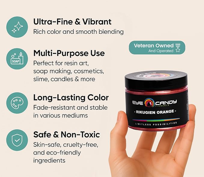 Eye Candy Pigments Premium Orange Mica Powder - Image 3