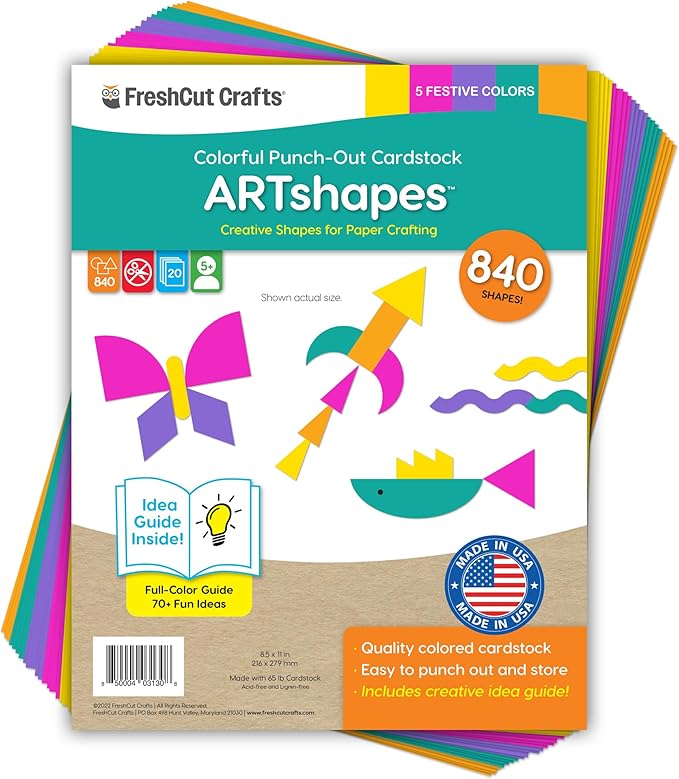 ARTshapes 840 pc Creative Paper Shapes Pack by FreshCutCrafts