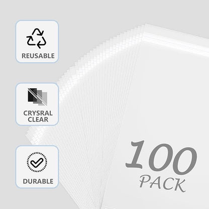 100 Pack 11 3/7 x 14 3/8 Inches Crystal Photo Sleeves Storage Bags - Image 5
