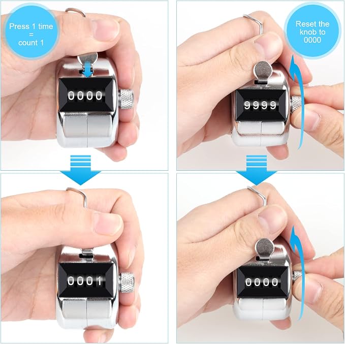 2 Pack Metal Hand Counter Four-Digit Counter - Image 4